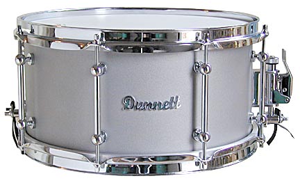 Picture and sound sample of a Dunnett snare drum - 6 x 13 titanium