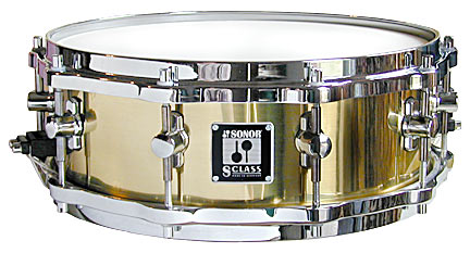 Picture and sound sample of a Sonor snare drum - 4-1/2 x 14 brass