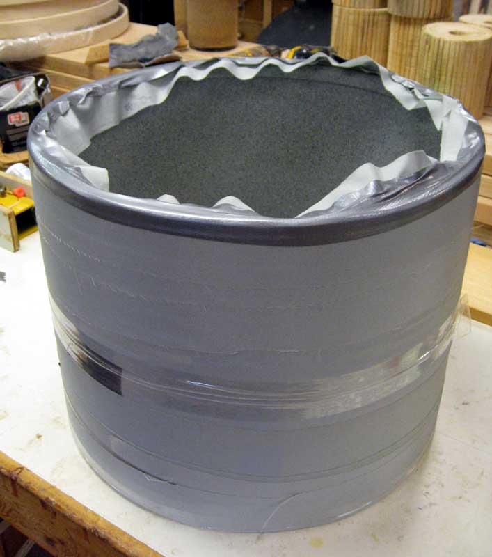mountainhick's veneer project - bass drum glued and wrapped
