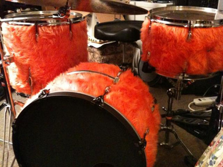 orange fur drum wrap by Casper