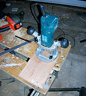 Tom Featherstone's ply drum - router mounted
